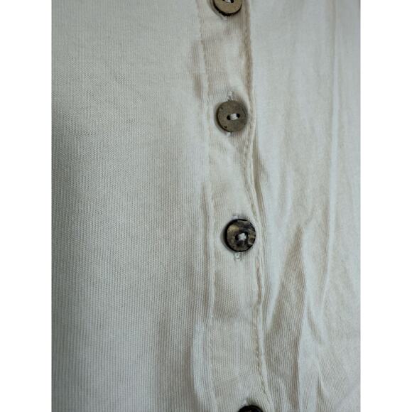 Free People Lot of 2 Short Sleeve Crop Tops Cream Henley / Black Scoop XS / S - Picture 10 of 16